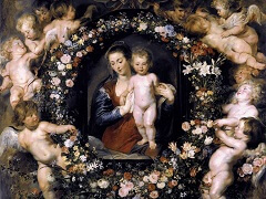 Madonna in Floral Wreath by Peter Paul Rubens
